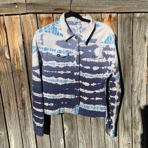 HARD TAIL TIE DYE COTTON BUTTON UP JACKET, SIZE LARGE